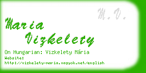 maria vizkelety business card